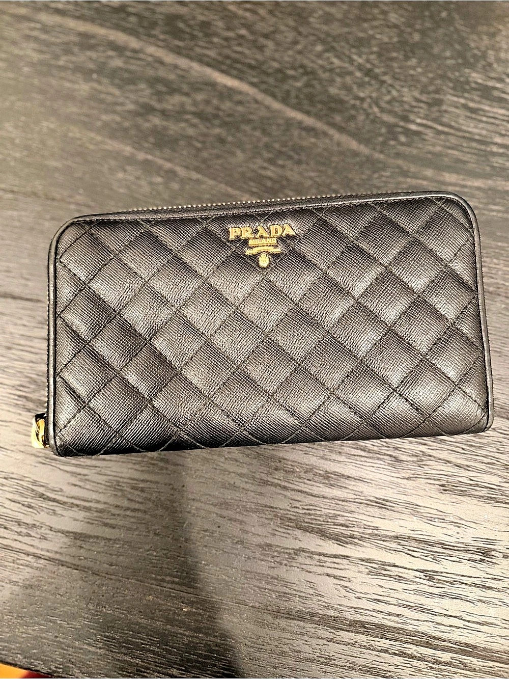 Prada Quilted Leather Wallet in Black